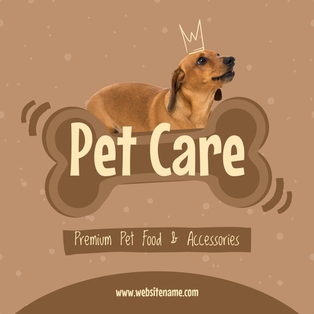 Pet Care Services with Dachshund Instagram AD Design Template