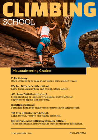Climbing School Ad Poster 28x40in Design Template