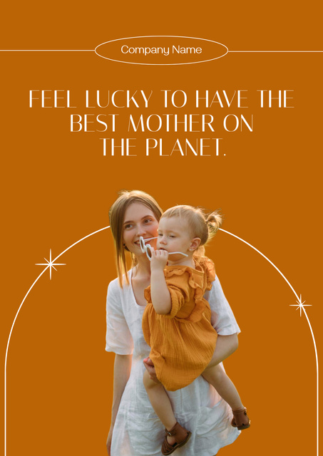 Mom holding her Daughter on Parents' Day Poster tervezősablon