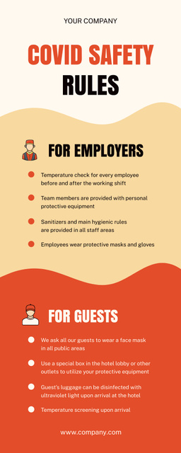 List of Safety Rules During  Covid Pandemic Infographic Design Template