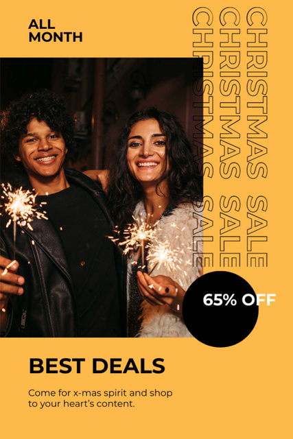 Template di design Couple with Sparkler for Christmas Sale Tumblr