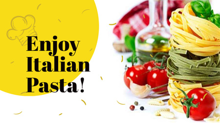 Delicious Italian pasta Title 1680x945px Design Template