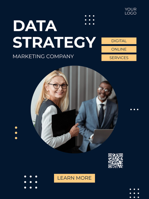 Data Strategy from Marketing Company Poster USデザインテンプレート