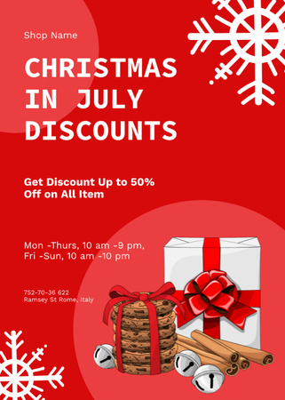 Template di design  Christmas Sale Announcement in July Flayer