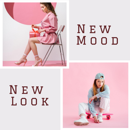 Ontwerpsjabloon van Instagram van Female New Look Inspiration in Pink