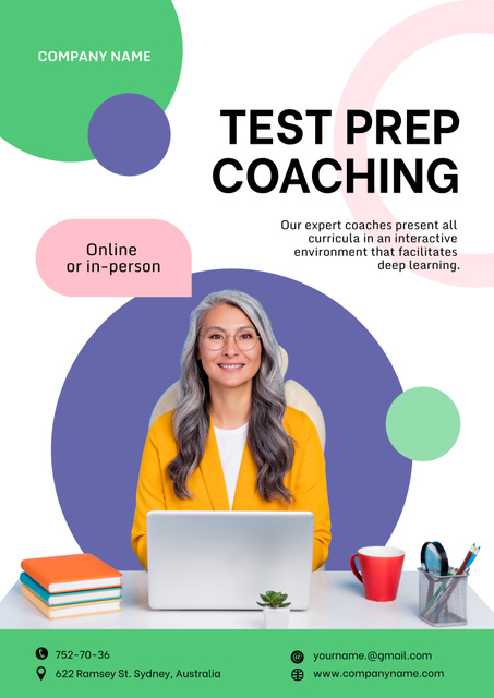 Test Prep and Tutoring Services Offer Poster B2 Design Template
