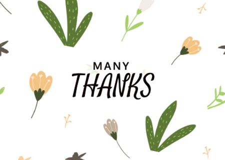 Thankful Phrase with Flowers Card – шаблон для дизайна