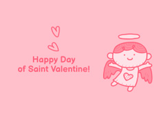 Saint Valentine's Day Greeting with Cute Angel