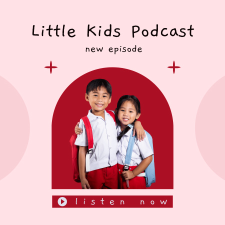 Plantilla de diseño de "Little kids" entertainment podcast cover Podcast Cover 