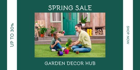 Spring Sale Garden Decor Twitter Design Template