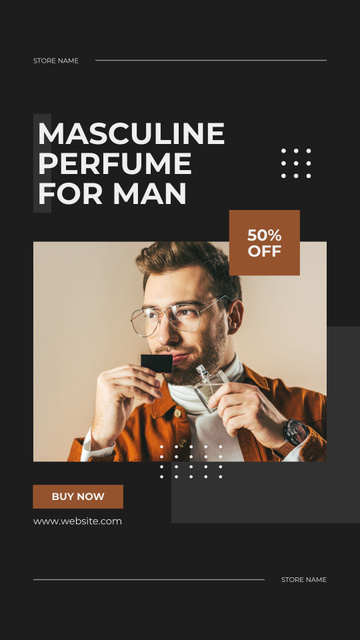 Masculine Perfume for Men Instagram Video Story Modelo de Design