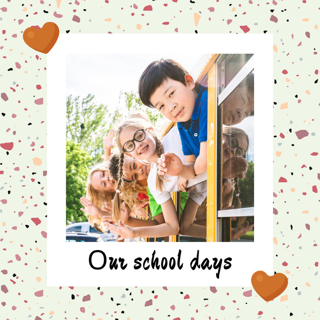 Cherished School Memories Book with Cute Kids Photo Bookデザインテンプレート
