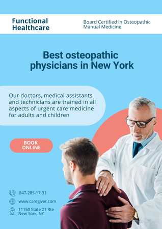 Osteopathic Physician Services Offer Poster Šablona návrhu