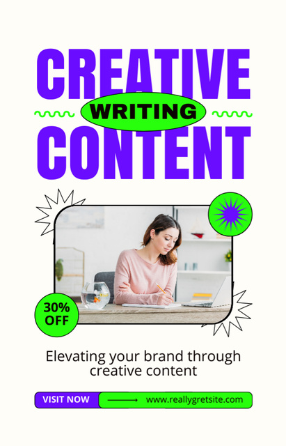 Ontwerpsjabloon van IGTV Cover van Creative Content Writing Service For Brands At Reduced Price