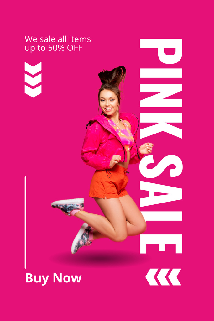 Designvorlage Sale of Pink Sporty Clothes für Pinterest