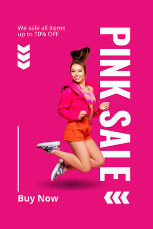 Modèle de visuel Vente de vêtements de sport roses - Pinterest