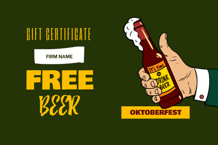 Oktoberfest Special Offer Announcement Gift Certificate Modelo de Design