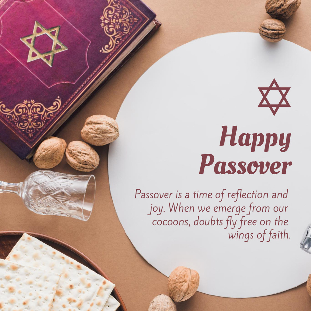 Ontwerpsjabloon van Instagram van Inspirational Wishes for Passover