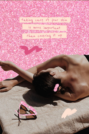 Ontwerpsjabloon van Pinterest van Beauty Inspiration with Girl Sunbathing