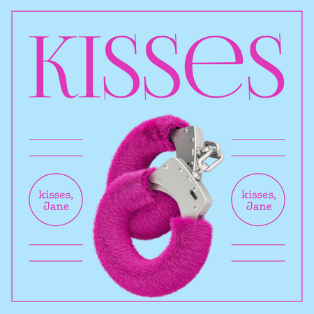 Cute Fluffy Handcuffs for Valentine's Day Instagram tervezősablon