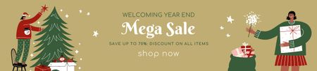 Designvorlage Mega Sale of Year End für Ebay Store Billboard