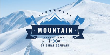 Mountains Icon with axes Twitter Design Template