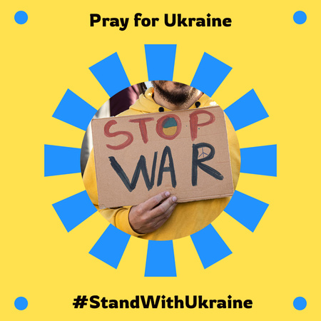 Designvorlage Sustained Awareness about the War in Ukraine für Instagram