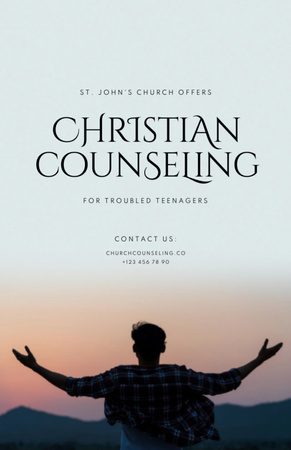 Christian Counseling for Trouble Teenagers Flyer 5.5x8.5in Design Template