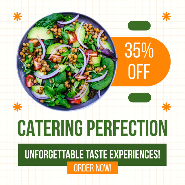 Discount on Catering Services with Unforgettable Meals Instagram AD Tasarım Şablonu