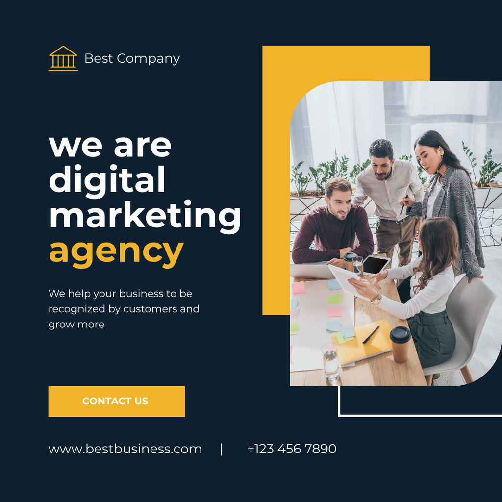 Designvorlage Digital Marketing Agency Advertising für Instagram
