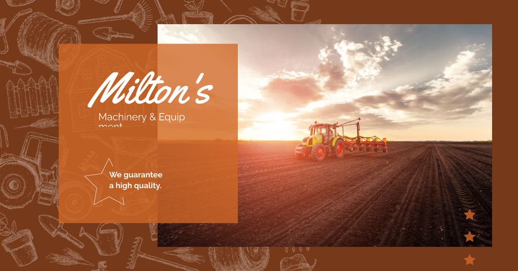 Tractor working in field Facebook AD – шаблон для дизайна