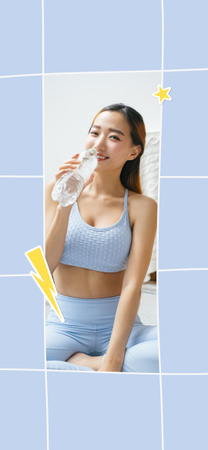 Sportive Girl drinking Water Snapchat Geofilter tervezősablon
