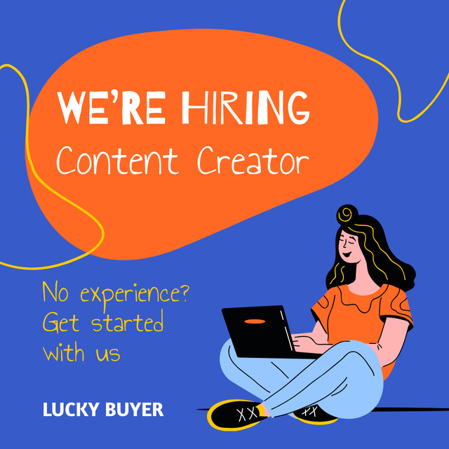 Designvorlage Open Vacancy of Content Creator für Instagram