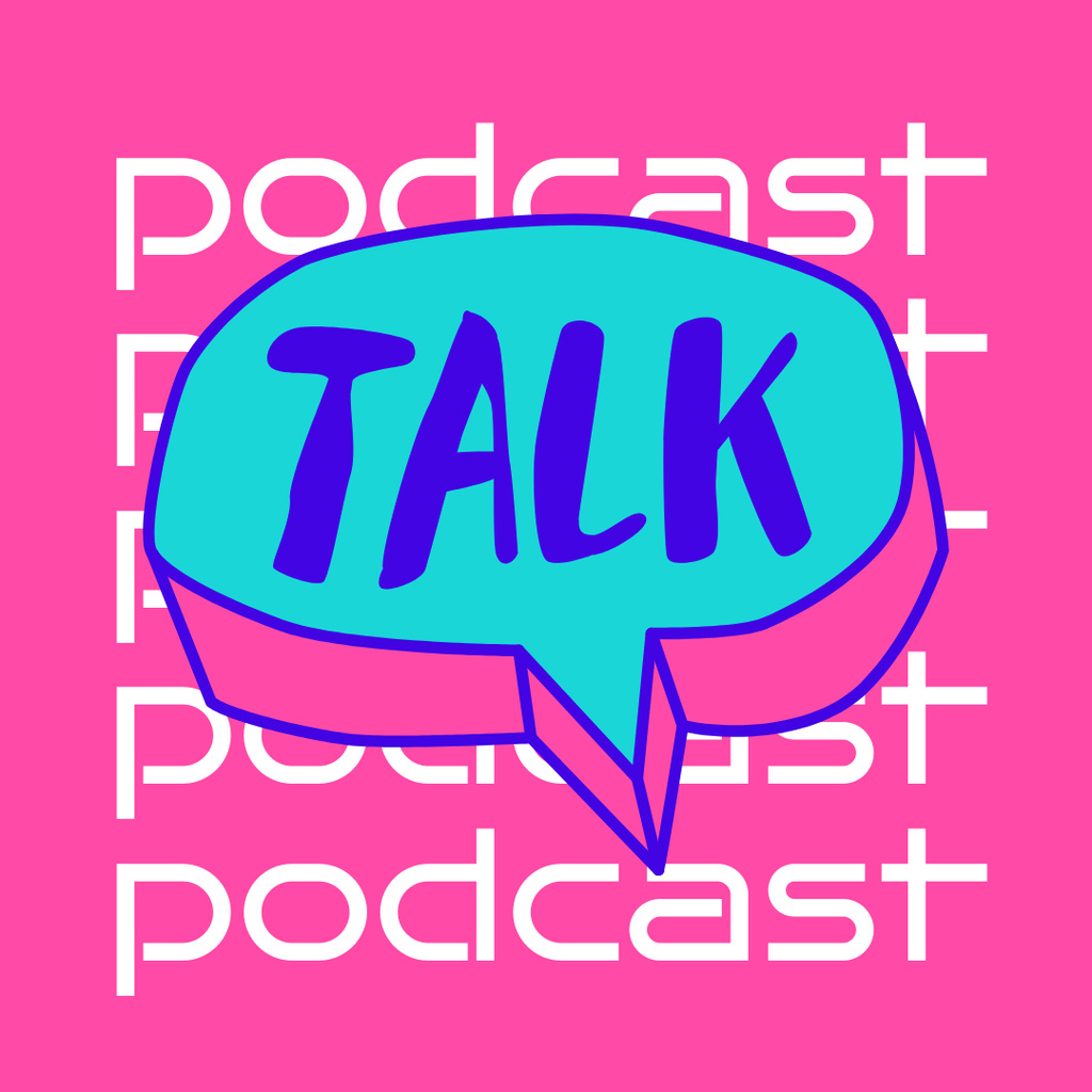 Podcast Topic Announcement with Speech Bubble Instagramデザインテンプレート