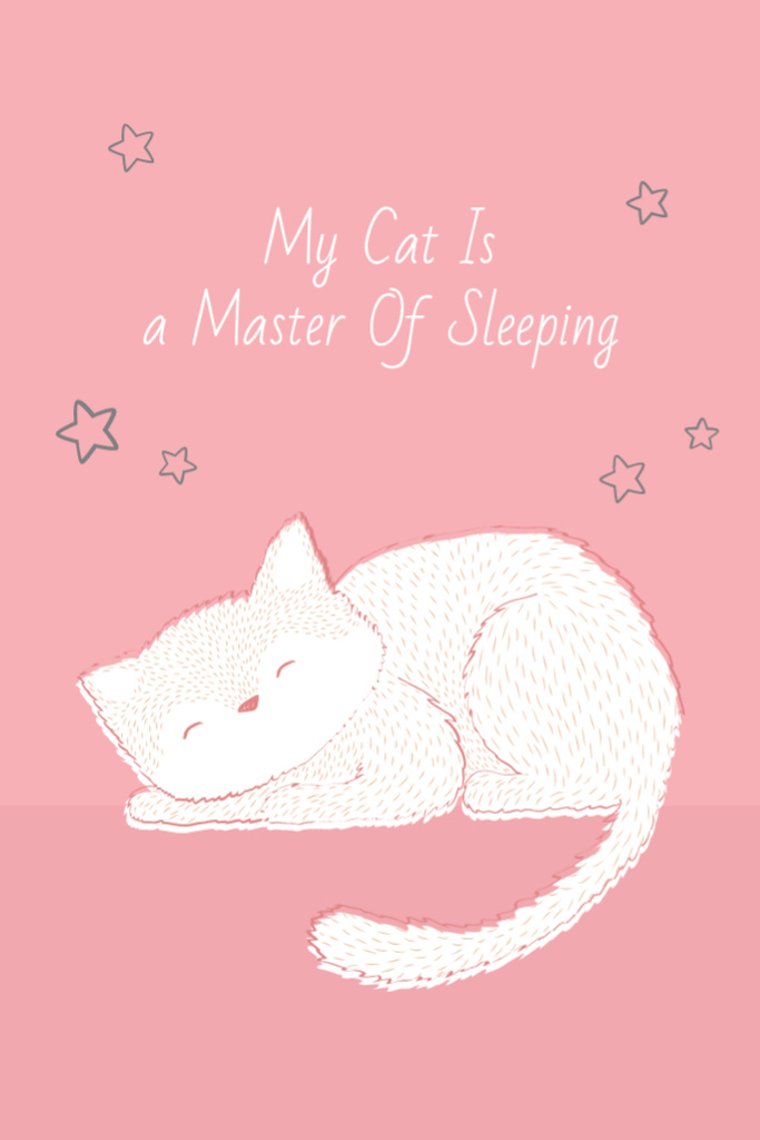 Designvorlage Sleeping Domestic Animal für Postcard 4x6in Vertical