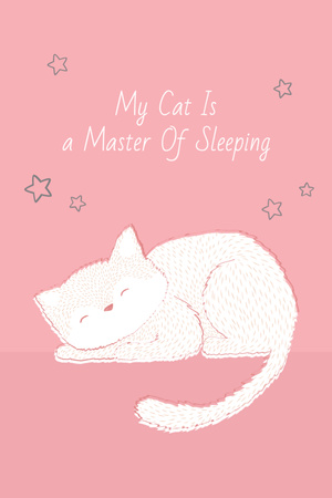 Sleeping Domestic Animal Postcard 4x6in Vertical Šablona návrhu