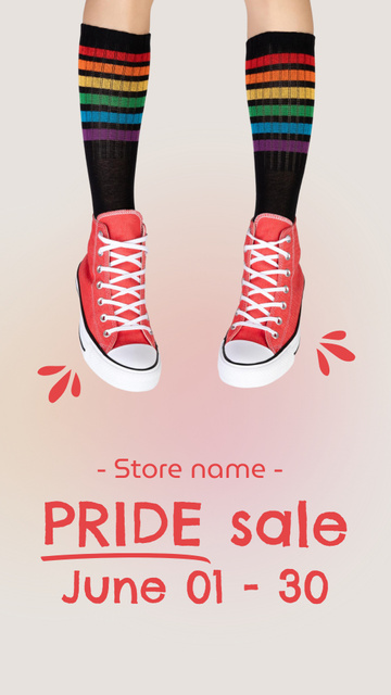 Pride Month Footwear Sale Announcement In Store TikTok Video Πρότυπο σχεδίασης
