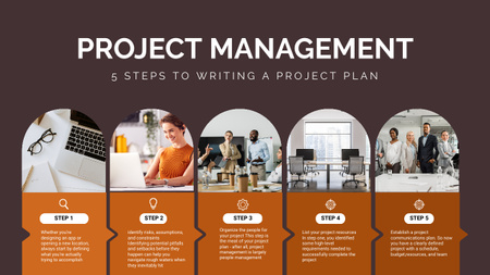 Project Plan Writing Brown Timeline Design Template