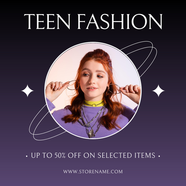 Modèle de visuel Teen Fashion With Discount For Items - Instagram