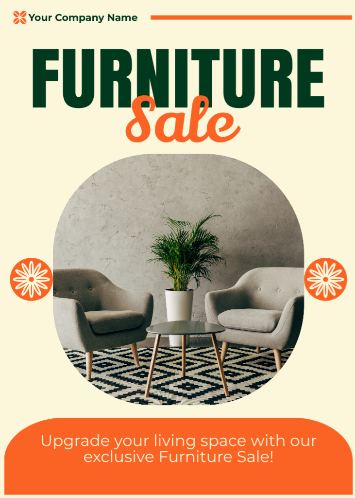 Ontwerpsjabloon van Flayer van Sale of Modern Furniture Sets