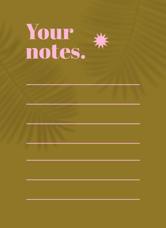 Annual Planning with Leaf Shadow Notepad 4x5.5in Design Template