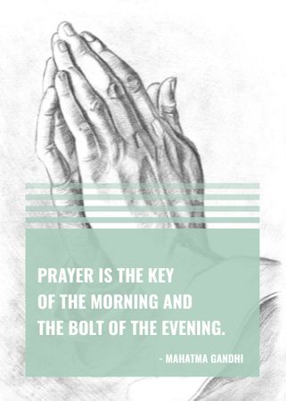 Plantilla de diseño de Religion Quote with Hands in Prayer Invitation 