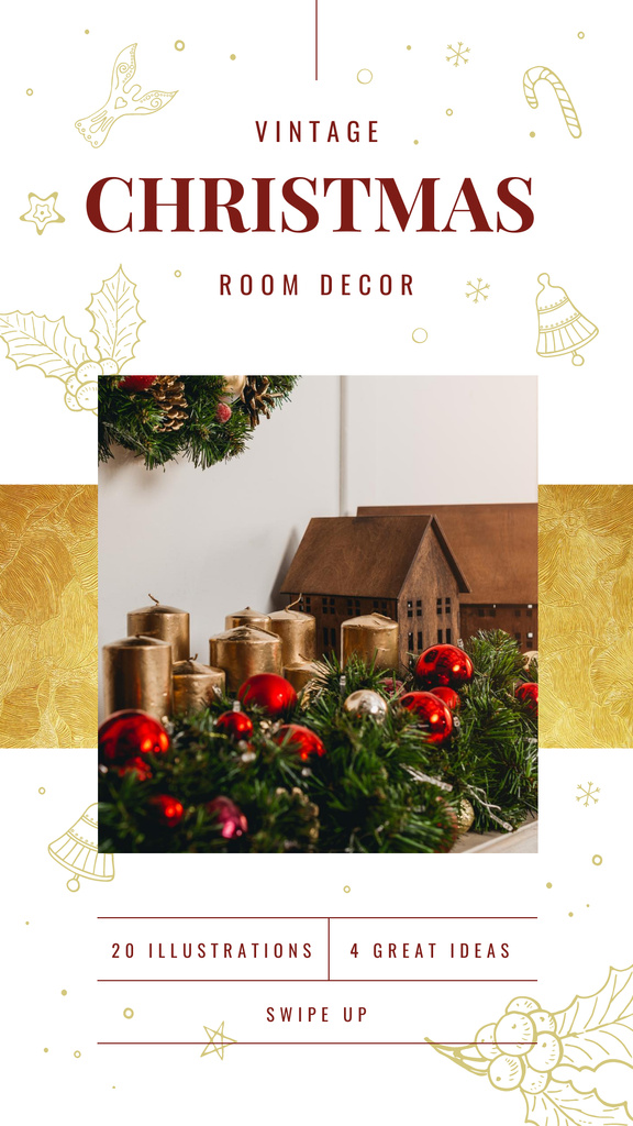 Modèle de visuel Christmas Decorations Ideas Baubles and Candles - Instagram Story
