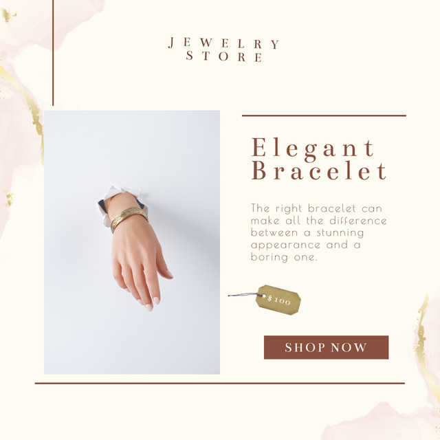 Offer Discount on Elegant Bracelets for Women Instagram Tasarım Şablonu