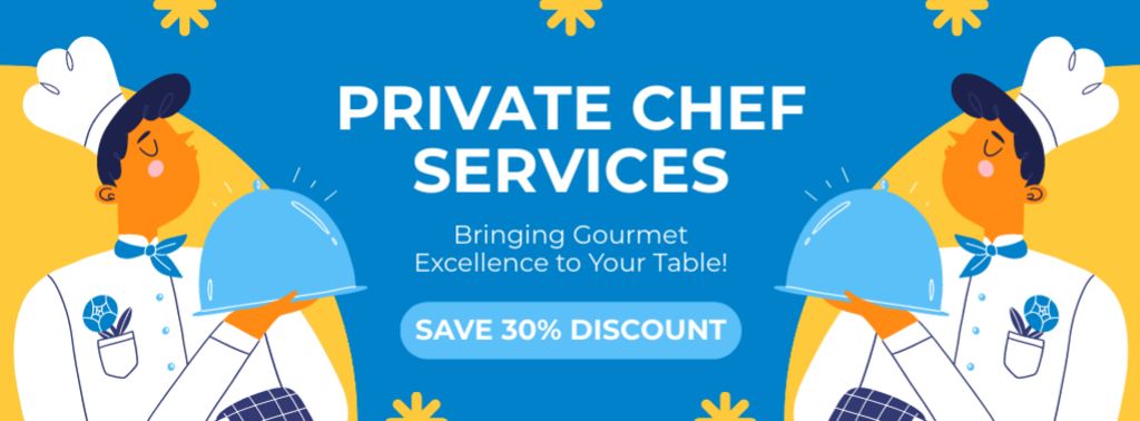 Gourmet Dish from Chef at Discount Facebook cover Design Template