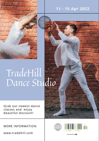 Dance Studio Invitation  Flyer A7 Design Template