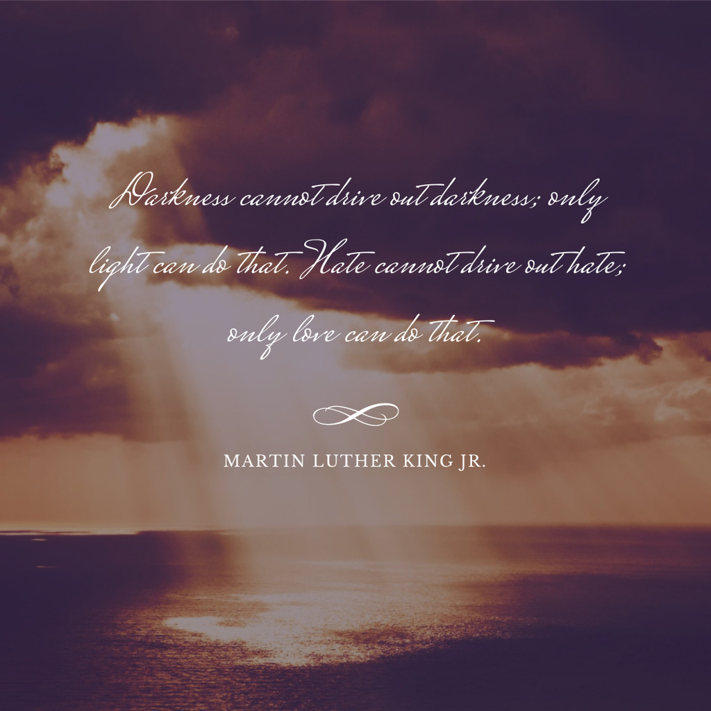 Martin Luther King day Greeting with Ocean Landscape Instagram Design Template