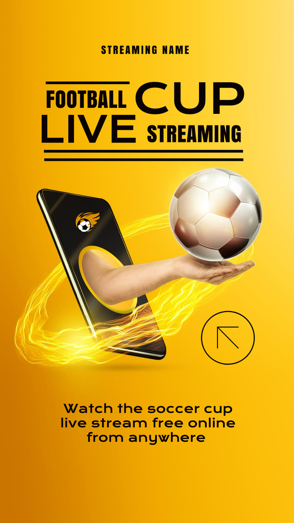 Designvorlage Football Cup Live Streaming Ad für Instagram Story