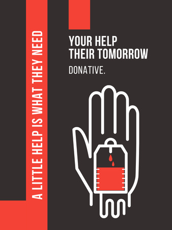 Blood Donation Motivation during War in Ukraine Poster US Design Template