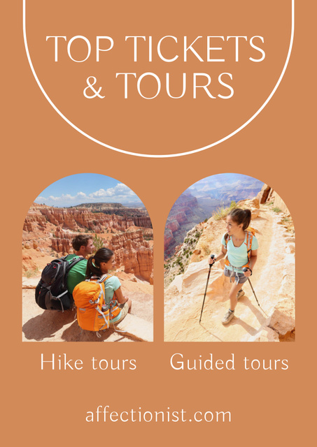 Template di design Hikers Admire Canyon Poster B2